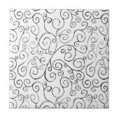 Hand-geschilderd zwart valpatroon op wit tegeltje (Voorkant)