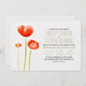 Hand geschilderde bloemen moderne bruiloft uitnodi kaart (Voorkant / Achterkant)