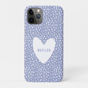Hand geschilderde plek en hart gepersonaliseerd iPhone 11 pro hoesje