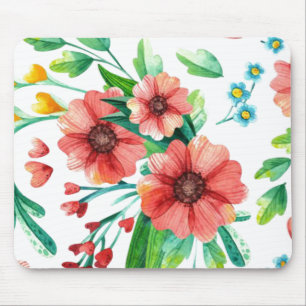 Hand geschilderde roze bloemen Bloempatroon-23498 Muismat