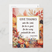 Hand geschilderde waterverf aangepaste Thanksgivin Feestdagenkaart (Voorkant / Achterkant)