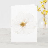 Hand geschilderde witte pioen (blanco) kaart (Gele Bloem)