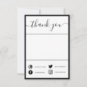 Hand geschreven eenvoudige sociale dank u invoegen bedankkaart (Voorkant)