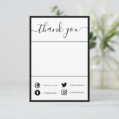 Hand geschreven eenvoudige sociale dank u invoegen bedankkaart (Staand voorkant)