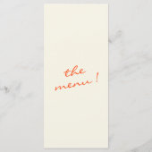 Hand geschreven getekend geschilderd eigenzinnige menu (Achterkant)