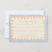 Hand geschreven getekend geschilderd grillige funk RSVP kaartje (Voorkant)