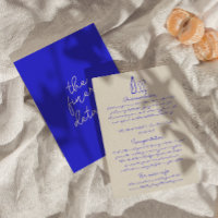 Hand geschreven getekende blauwe retro bruiloft de