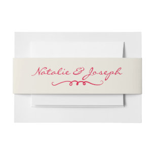 Hand geschreven getrokken retro grillige leuke bru uitnodigingen wikkel