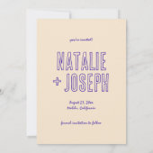 Hand geschreven getrokken retro unieke moderne bru save the date (Achterkant)