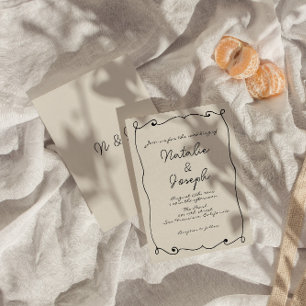 Hand-geschreven Kleurrijke Retro Leuk Unieke Bruil Kaart