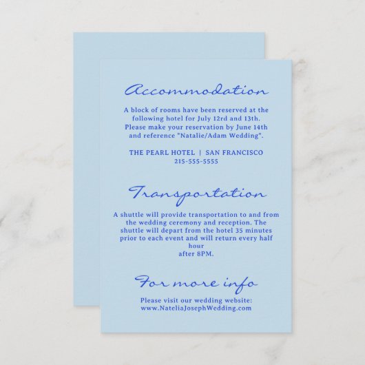 Hand geschreven kleurrijke retro moderne bruiloft informatiekaartje (Voorkant / Achterkant)