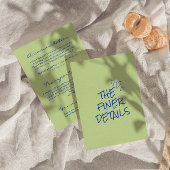 Hand geschreven kleurrijke retro moderne bruiloft informatiekaartje