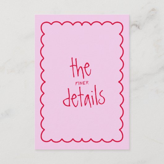 Hand geschreven kleurrijke retro moderne bruiloft  informatiekaartje (Achterkant)