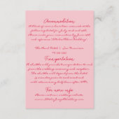 Hand-geschreven kleurrijke retro moderne bruiloft  informatiekaartje (Voorkant)