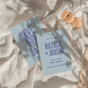 Hand geschreven kleurrijke retro unieke moderne br save the date