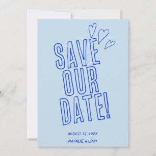 Hand geschreven kleurrijke retro unieke moderne br save the date