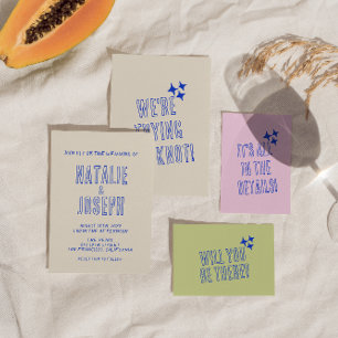 Hand-geschreven Kleurrijke Retro Vette Unieke Brui Kaart