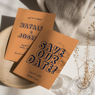 Hand-geschreven Kleurrijke Vette Unieke Moderne Hu Save The Date