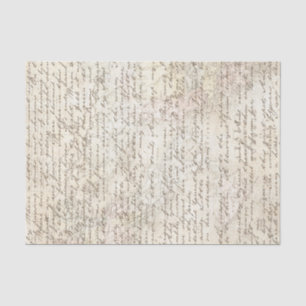 Hand Geschreven Letter Script Kaart Decoupage Tissuepapier