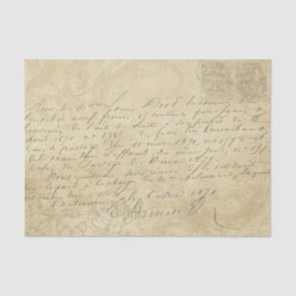 Hand Geschreven Letter Script Kaart Decoupage Tissuepapier