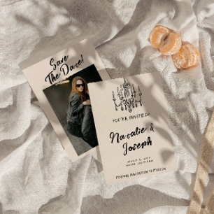  hand geschreven unieke foto bruiloft save the date