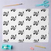 Hand geschreven Zwart-wit Monogrammed Naam Tissuepapier (Craft)