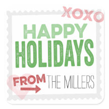 Hand gestempeld vakantie cadeau Stickers