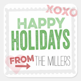 Hand gestempeld vakantie cadeau Stickers