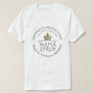 Hand getapt hout gestookt esdoornsiroop gouden bla t-shirt