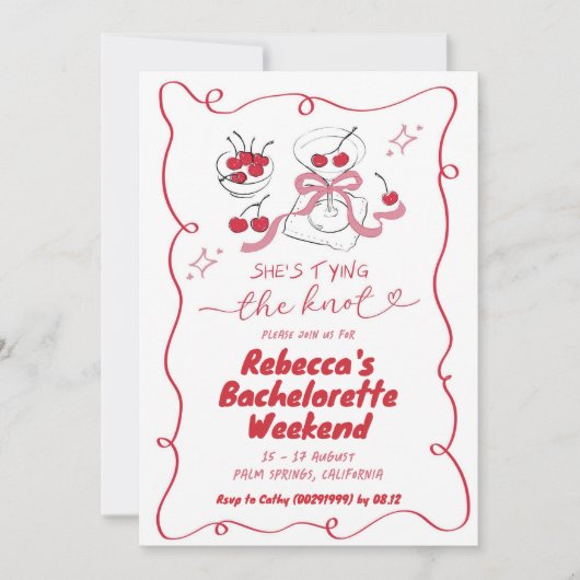 Hand getekend binden van de Know Martini Bachelore Kaart (Voorkant)