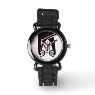 Hand getekend - Black BAT - Spooky - Kinder Horlog Horloge