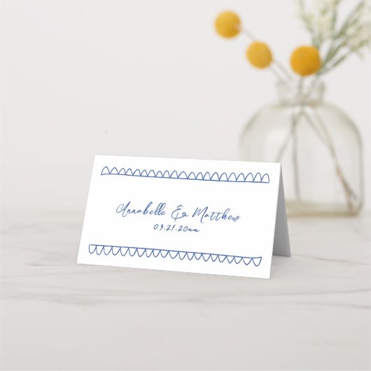 Hand getekend Blauw grillige naam bruiloft (Achterkant)