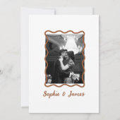 hand getekend Boho foto Huwelijk elegant eenvoudig Kaart (Achterkant)