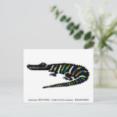 Hand getekend - CROCODILE -Conservation -Reptile- Briefkaart (Staand voorkant)