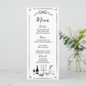 Hand getekend eigenzinnige handgeschreven bruiloft menu (Staand voorkant)