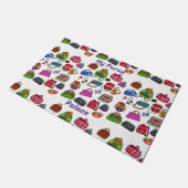 Hand getekend geïllustreerd portemonnee patroon ar deurmat (Schuin)