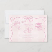 Hand getekend geïllustreerd roze geplakt Afstudere Bedankkaart (Voorkant)