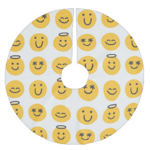 Hand Getekend Gelukkig Emoji Patroon Kerstboom Rok