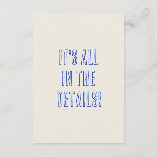 Hand getekend geschreven eigenzinnige krabbel brui informatiekaartje (Achterkant)