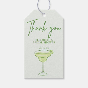 Hand getekend Green Cocktail Limoen Script Dank u Cadeaulabel