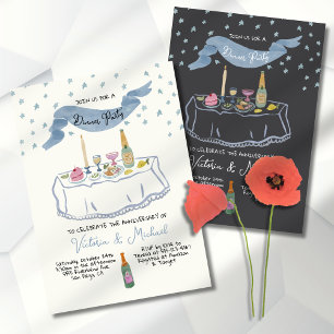 Hand getekend grillig diner feest kaart