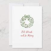 Hand getekend grillig kerstdiner kaart (Achterkant)