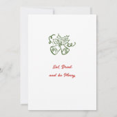 Hand getekend grillig kerstdiner kaart (Achterkant)