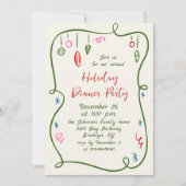 Hand getekend grillig kerstdiner kaart (Voorkant)