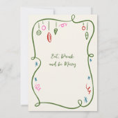 Hand getekend grillig kerstdiner kaart (Achterkant)