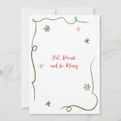 Hand getekend grillig kerstdiner kaart (Achterkant)