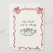 Hand getekend grillig kerstdiner kaart (Achterkant)