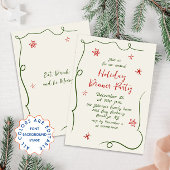 Hand getekend grillig kerstdiner kaart