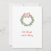 Hand getekend grillig kerstdiner kaart (Achterkant)