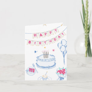 Hand getekend Happy Birthday Kaart
